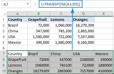 excel for mac transpose cells